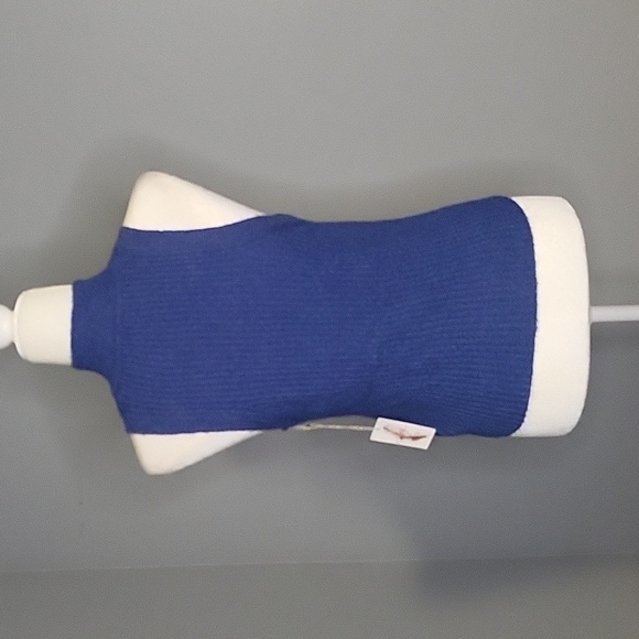 Jessica Simpson Stretchy Blue Soft Sleeveless Mock Turtleneck Ribbed Sweater M - Picture 4 of 6